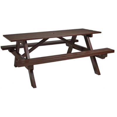 Brownstone Recycled Picnic Bench - 8 Seat
